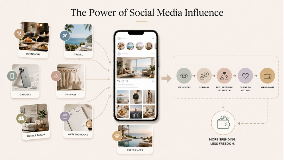 Social media influence quietly shapes what feels normal to spend on